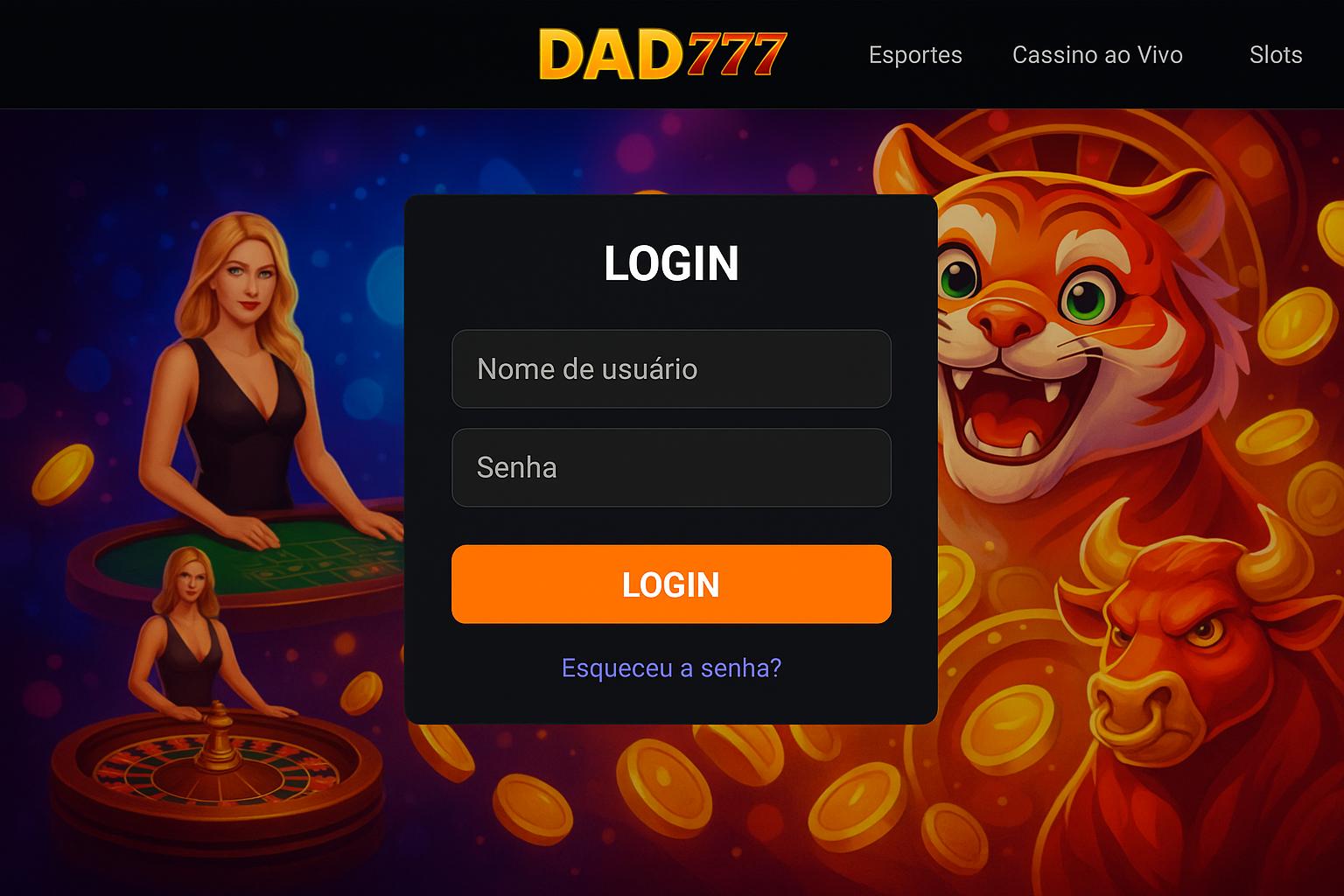 Login no Cassino DAD777